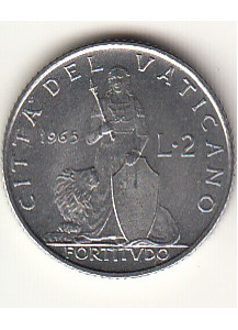 1965 Anno III - Lire 2 Fortitudo Fior di Conio Paolo VI 